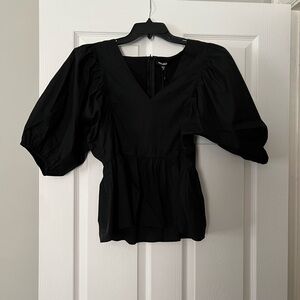 Mittoshop Black Puff Sleeve Blouse